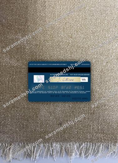 El Salvador Banco Azul de El Salvador visa debit card photolook back